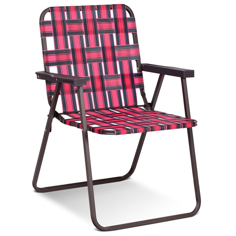 6-Pack Folding Beach Chairs, Fade Resistant Webbing Design, Portable Camping Chair, Foldable Patio Chair, Outdoor Lawn Chair