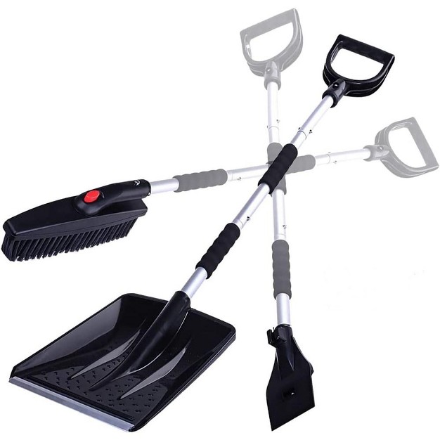 Zone Tech Car 3 in 1 Replaceable Heads Snow Shovel Kit Portable Snow Removal Shovel Ice Scraper And Snow Shovel Car Set