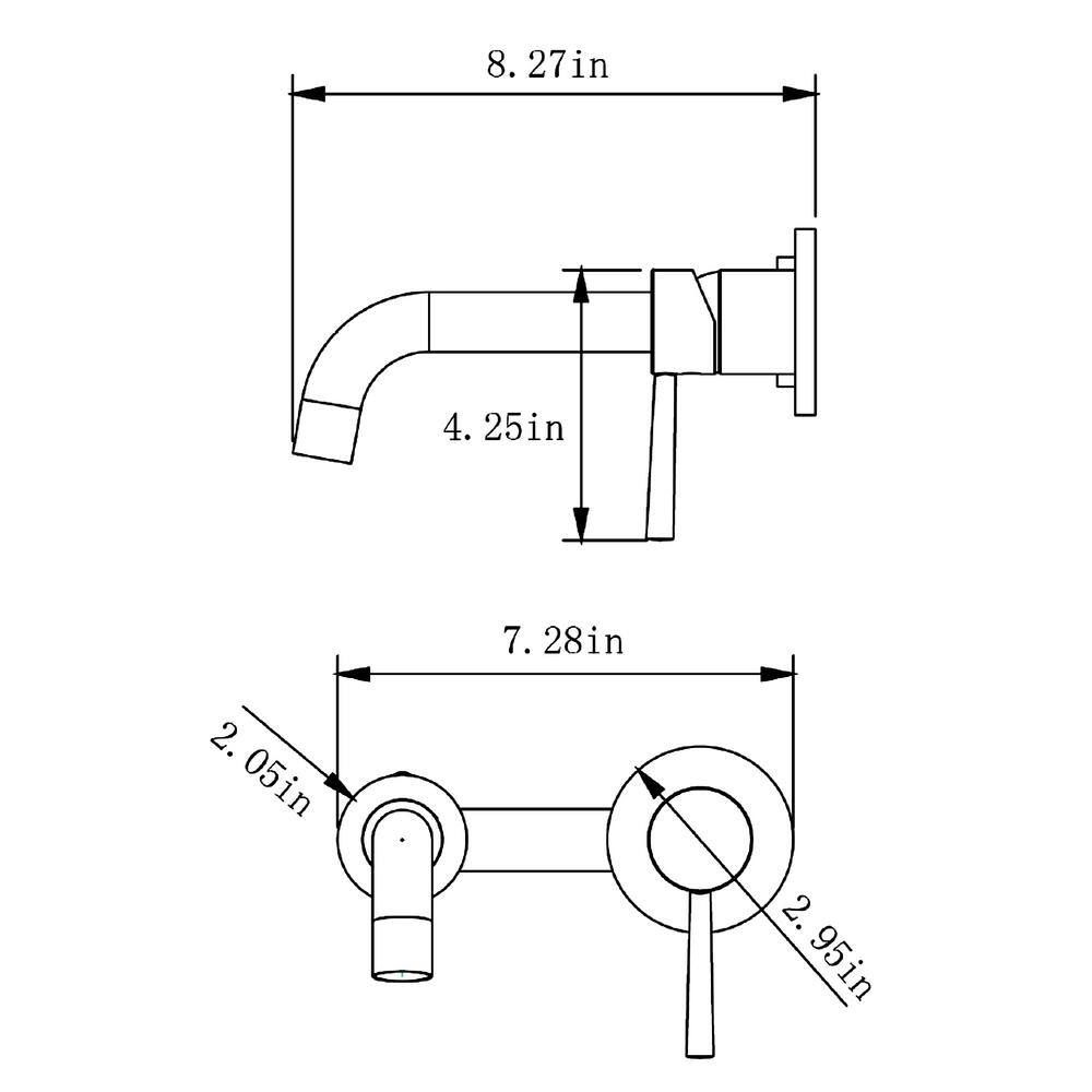 Tomfaucet Modern Single-handle Wall Mounted Faucet Bathroom Sink Faucet in Brushed Gold TFB1173