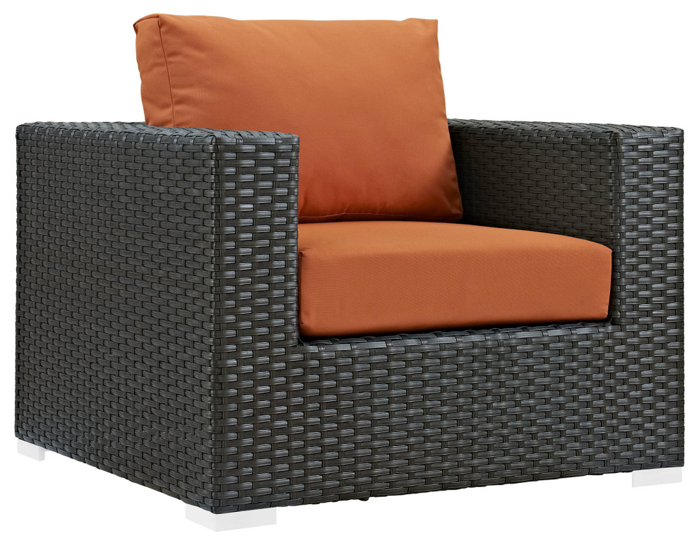 Sojourn Outdoor Patio Sunbrella Armchair   Tropical   Outdoor Lounge Chairs   by Beyond Design  ampMore  Houzz