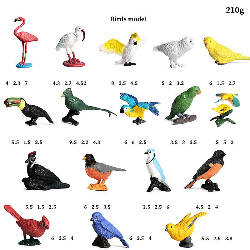 17pcs Mini Simulation Birds Ornament Kids Toy