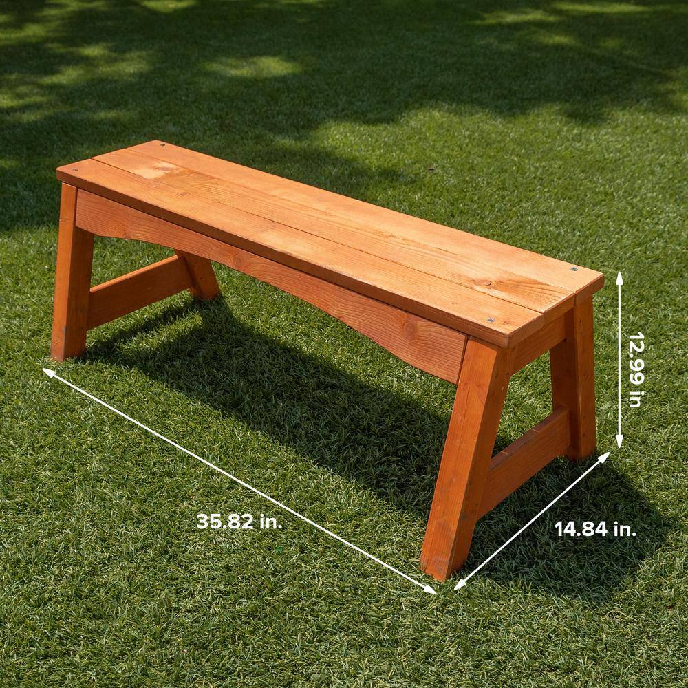 SPORTSPOWER Kids Natural Wooden Picnic Table with Separated Benches WP-771