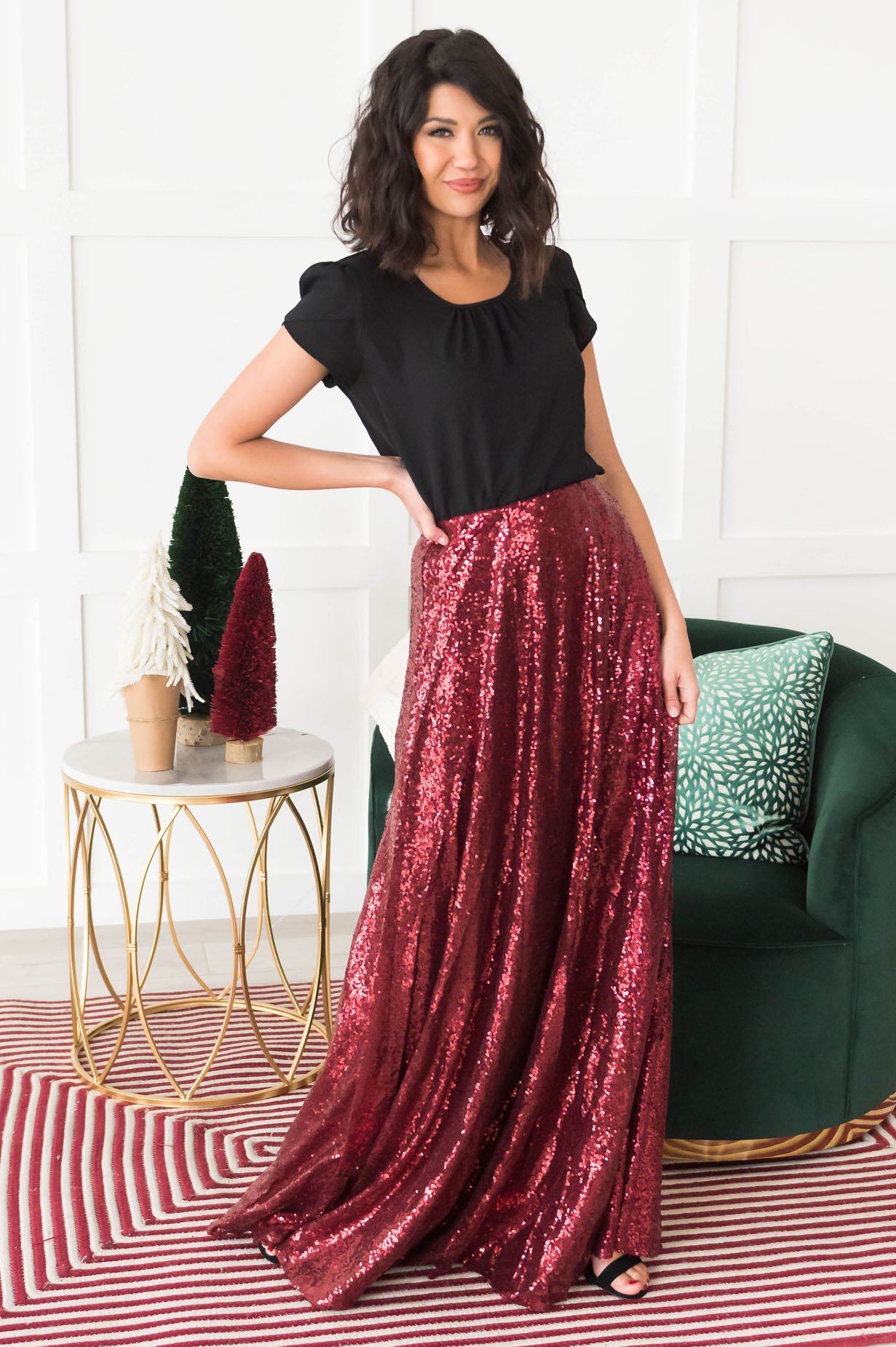 Glamorous Gala Sequin Maxi Skirt