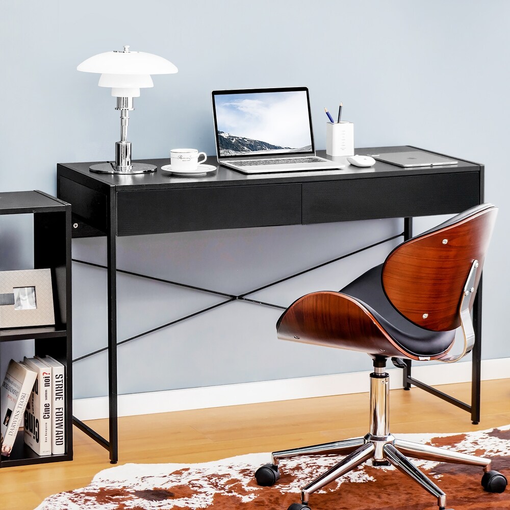 Costway Computer Desk Metal Frame Study Table Home Office Workstation