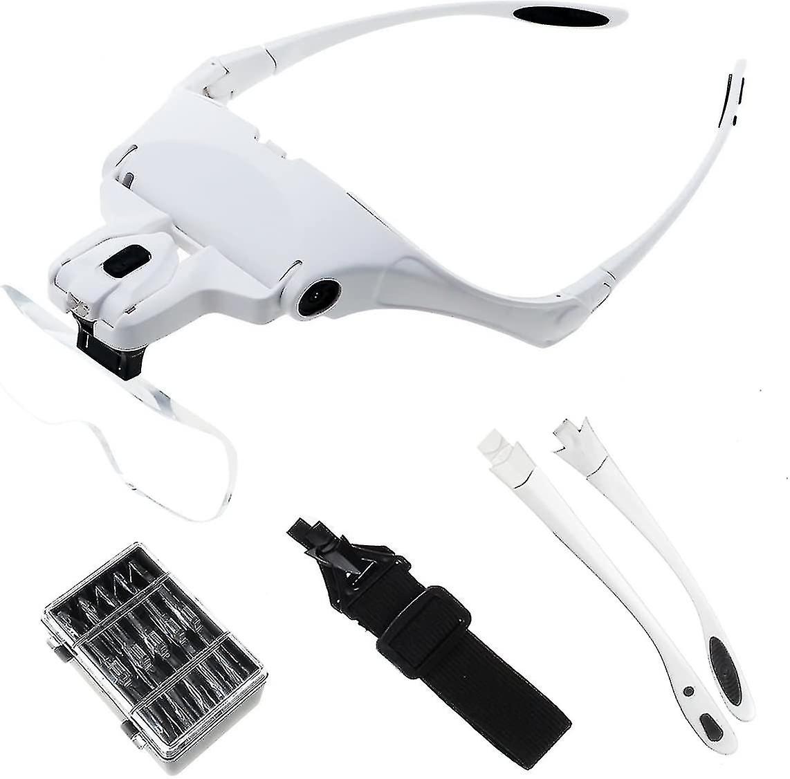 Magnifier With 2 Led Illuminated Front Magnifiers -5 Detachable Lenses