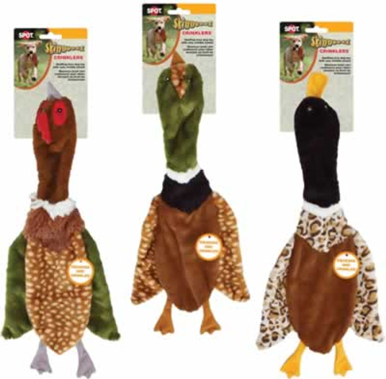 Skinneeez Crinklers Bird Stuffing Free Dog Toy 23