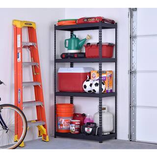 Husky 4-Tier Heavy Duty Boltless Steel Garage Storage Shelving Unit in Black (36 in. W x 72 in. H x 18 in. D) N2R361872W4B