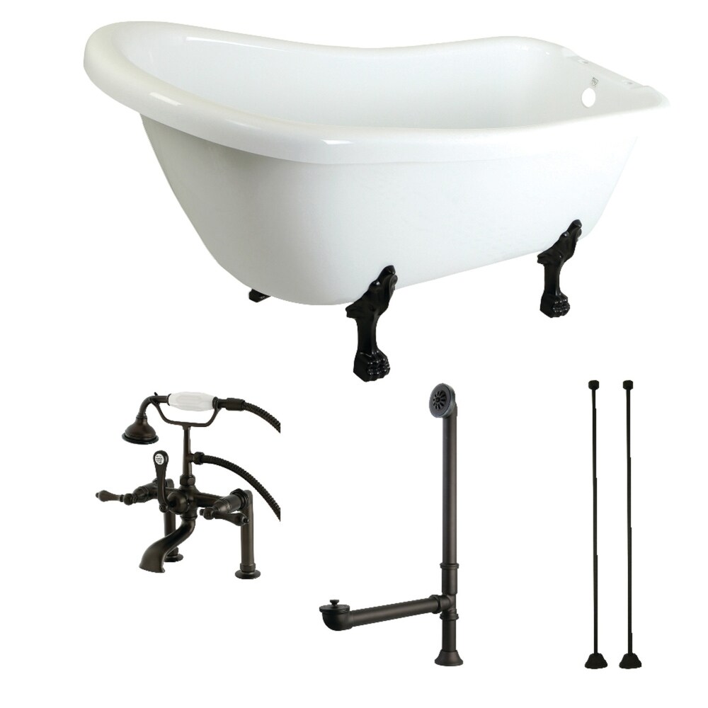 Slipper 69 inch Acrylic Clawfoot Tub with Faucet Combo