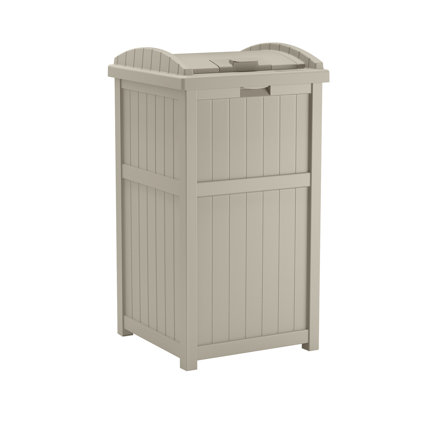 Suncast Trash Hideaway 33 gal Beige Resin Garbage Can Lid Included