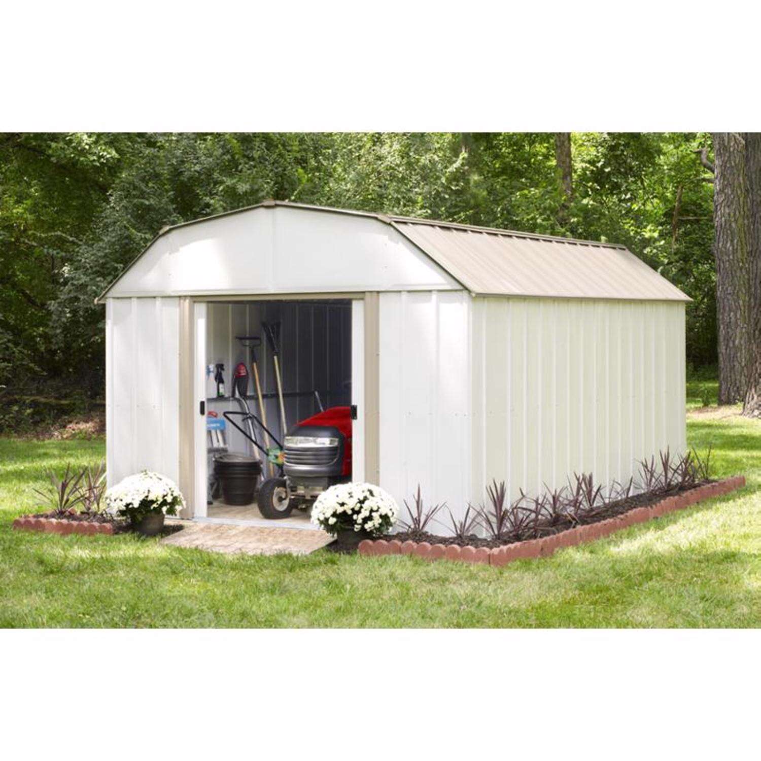 Arrow Lexington 10 ft. x 14 ft. Metal Vertical Barn Storage Shed without Floor Kit