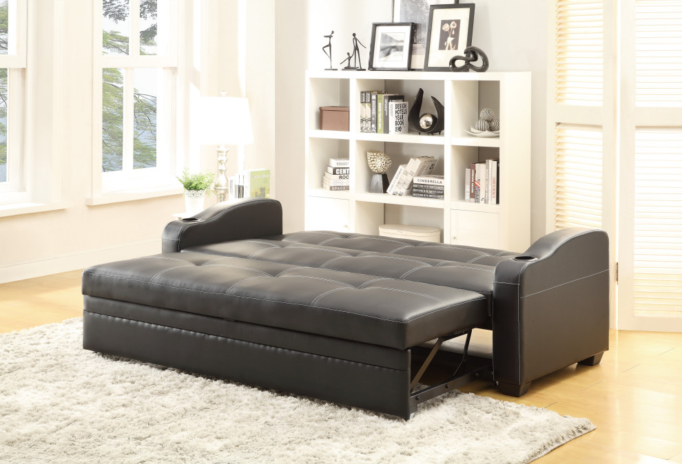 Escher Click Clack Sofa  Black   Contemporary   Sleeper Sofas   by Lexicon Home  Houzz