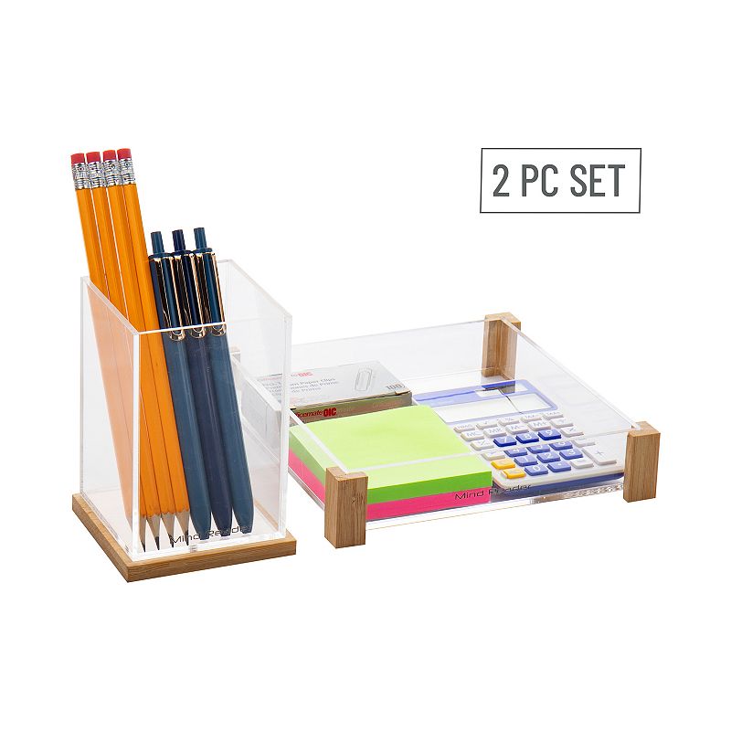 Mind Reader Modern Collection Catch-All Tray and Pen Cup Office Set