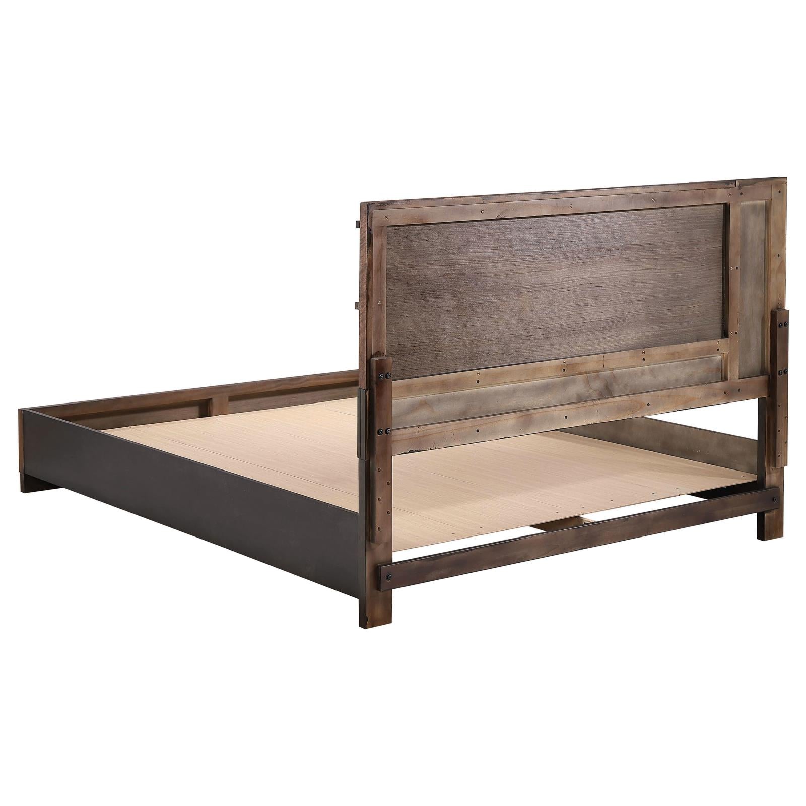 Azalia Rectangular Bed Black and Walnut