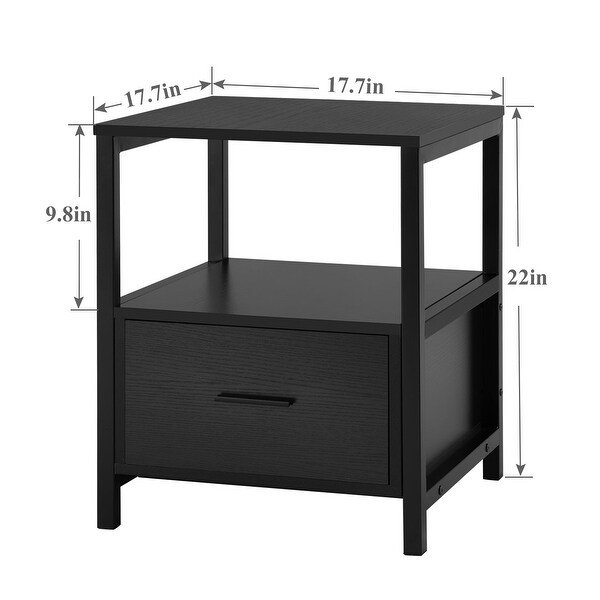 VECELO 3-Pieces Modern Bedroom Set with Black/White Nightstands， 2 Style Options - - 37883447