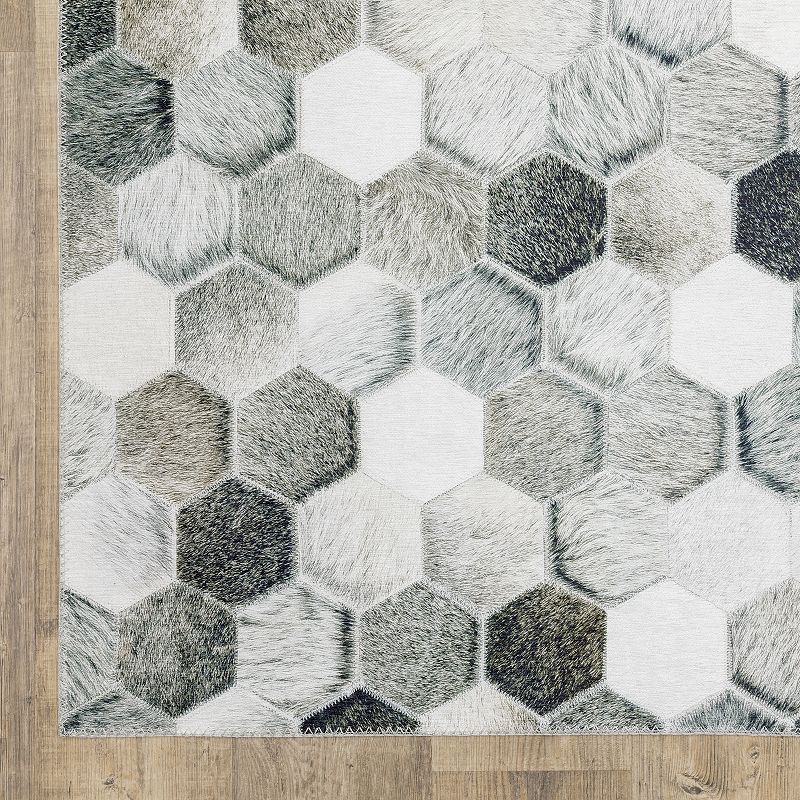 StyleHaven Markus Modern Polygon Faux Hide Area Rug