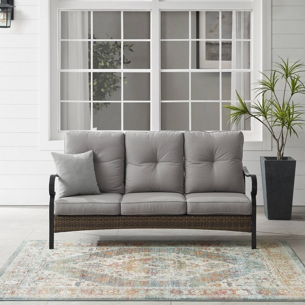 Dahlia Outdoor Steel Sofa Taupe matte Black Crosley