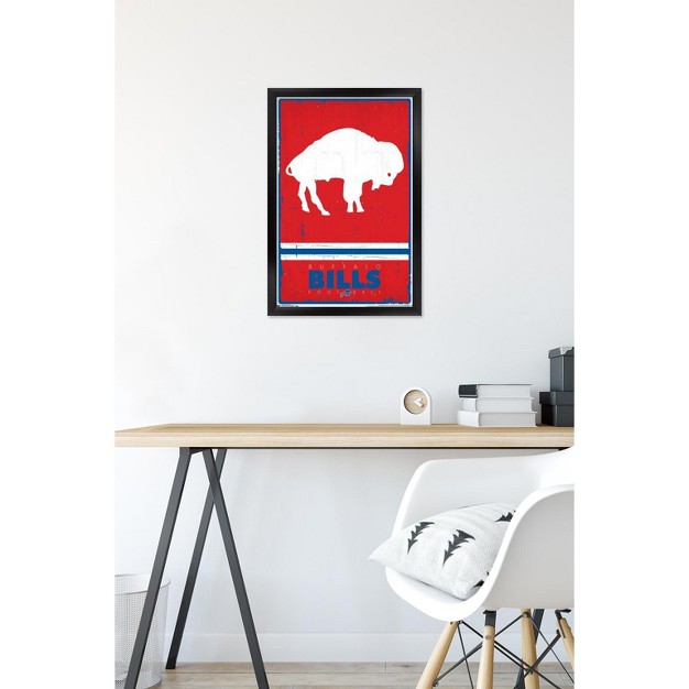 Trends International Nfl Buffalo Bills Retro Logo 15 Framed Wall Poster Prints