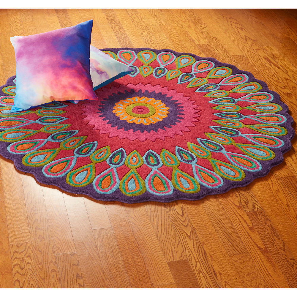 Lr Home Vibrance Multi Round Indoor Area Rug(79 x 79)