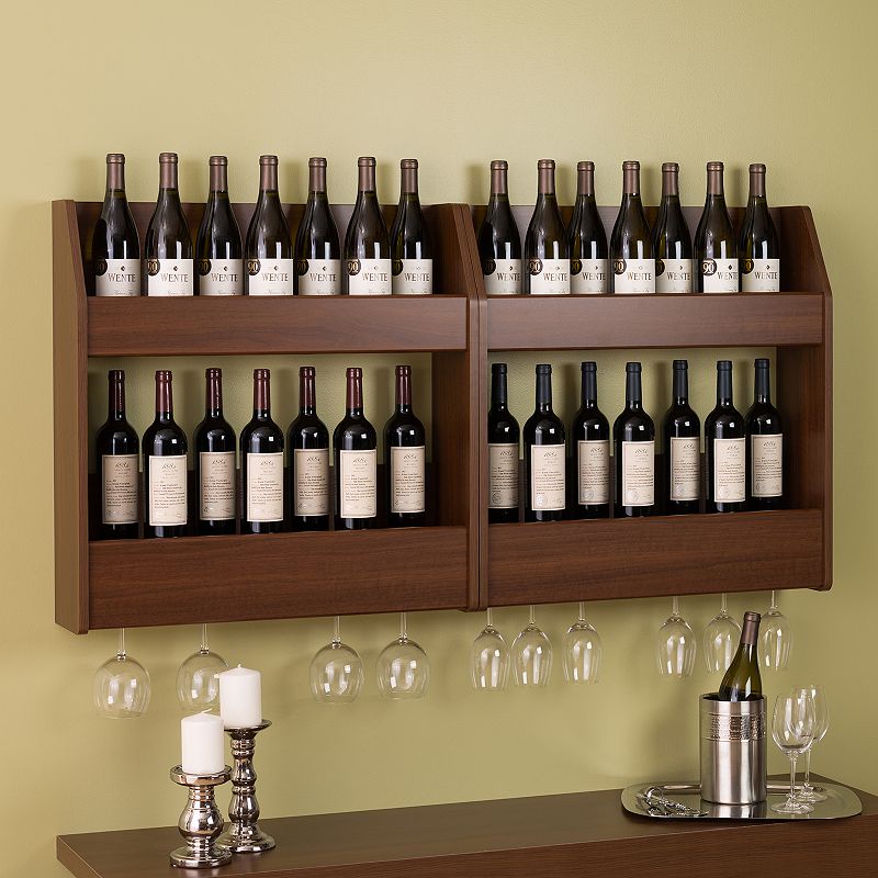 Prepac 2-Tier Floating Wine and Liquor Rack