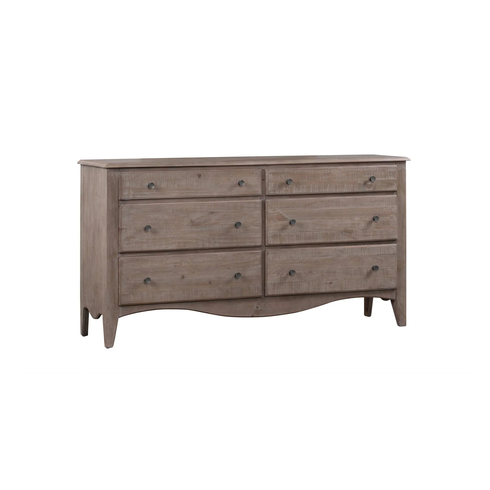 Cottage Taupe 6-Drawer 72 Dresser