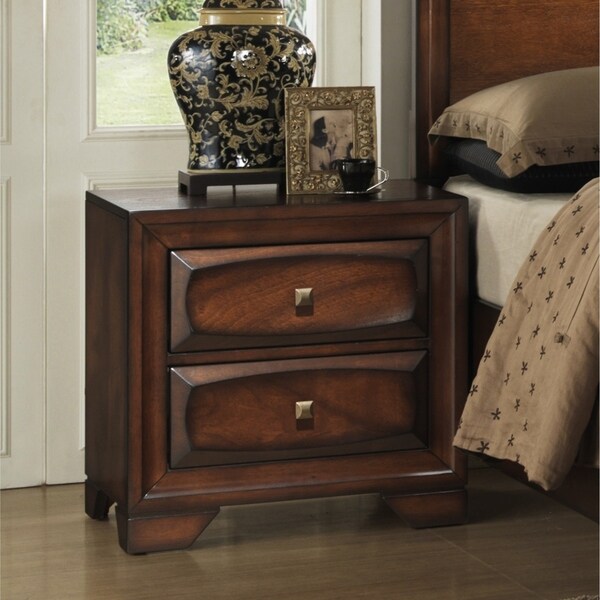 Roundhill Furniture Asger Antique Oak Finish Wood King-size 5-piece Bedroom Set - - 12594431