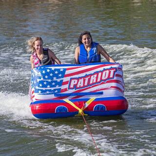 Airhead Patriot 2-Person Towable Kwik-Connect Chariot Style Tube with Tow Rope 53-2213-VMI19 + 57-1522