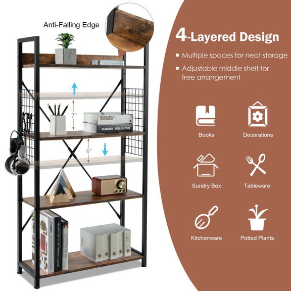 Costway 92046571 4  Tier Industrial Open Storage B...