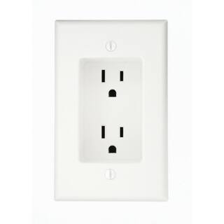 Leviton 15 Amp 1-Gang Recessed Duplex Power Outlet White R52-00689-00W