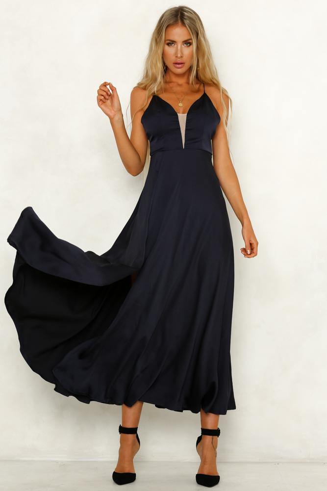 Hard To Deny Maxi Dress Navy