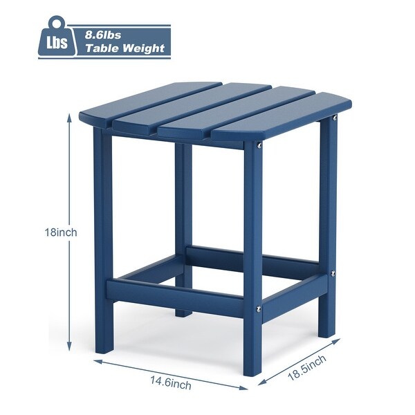 Patio Adirondack Side Table，Outdoor End Tables HDPE AllWeather Resistant