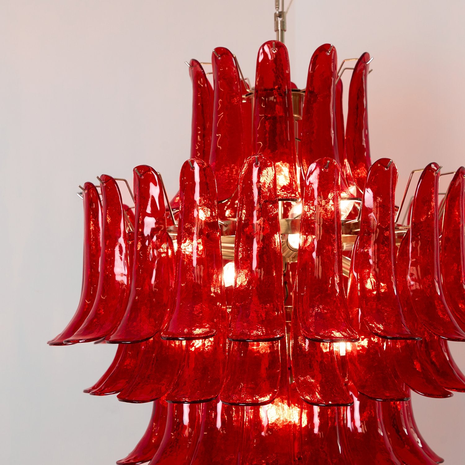 Murano Crimson Cascade Chandelier