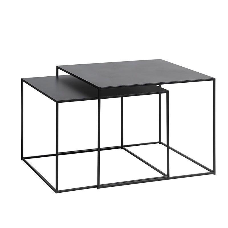 PEBBLE Nest of 2 Tables 65x60cm - Black