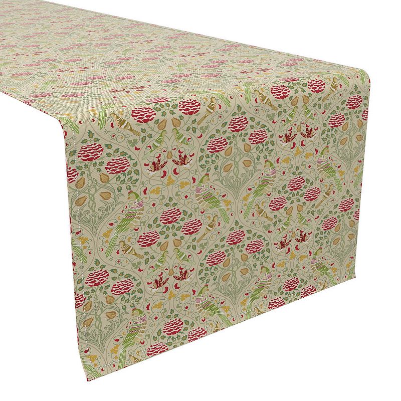 Table Runner， 100% Cotton， 16x90， Floral 81