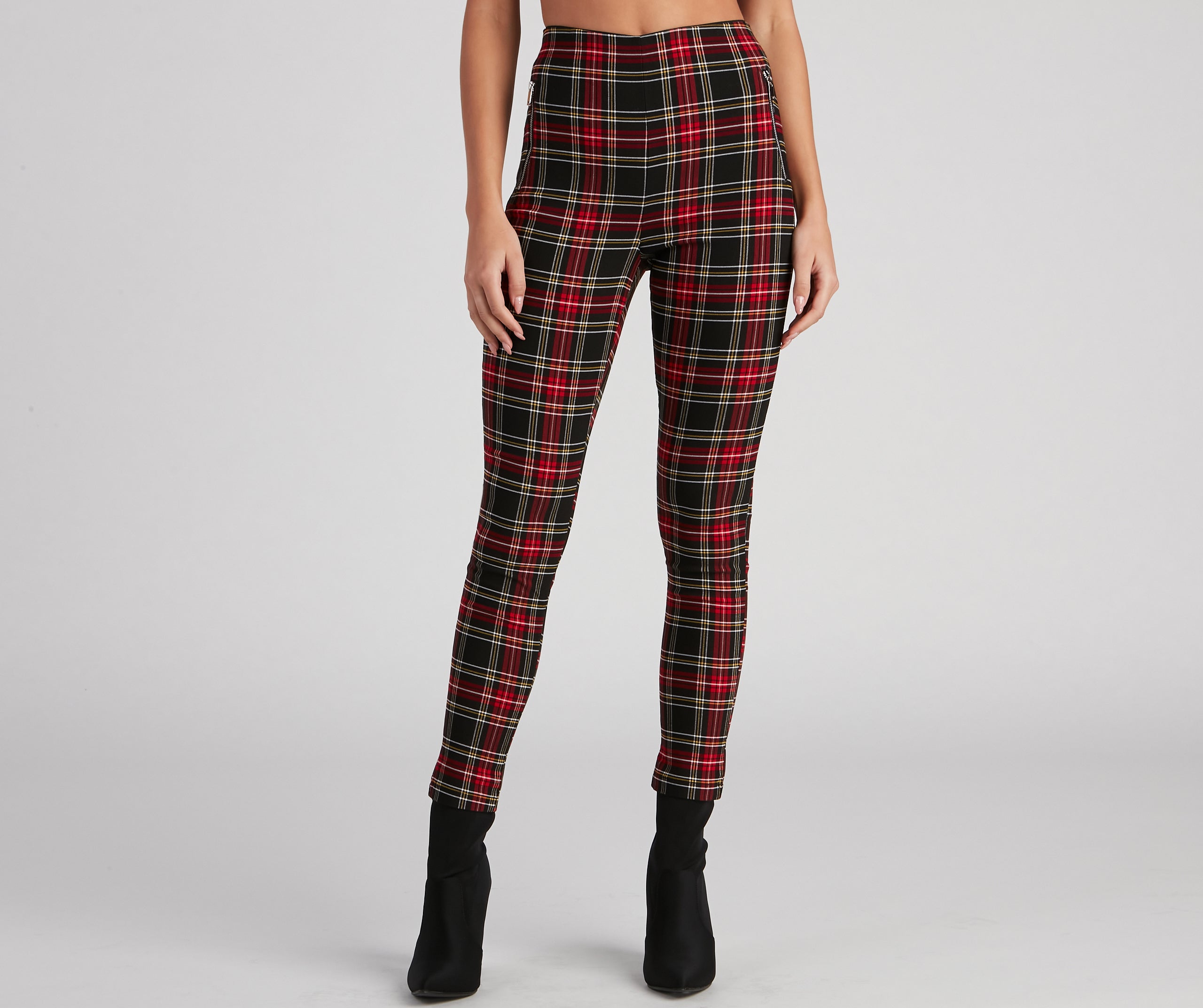 Perfect In Plaid High-Rise Pants