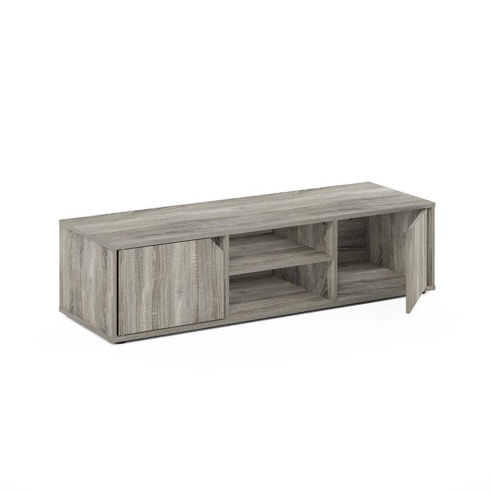 Furinno Montale 47.2 in. French Oak TV Stand with 2 Doors Fits TV's up to 55 in. with Adjustable Shelves 20230GYW