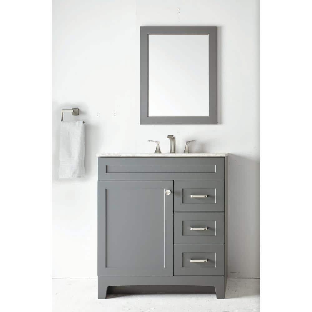 Home Decorators Collection Thornbriar 30 in W x 21 in D Bathroom Vanity Cabinet in Cement