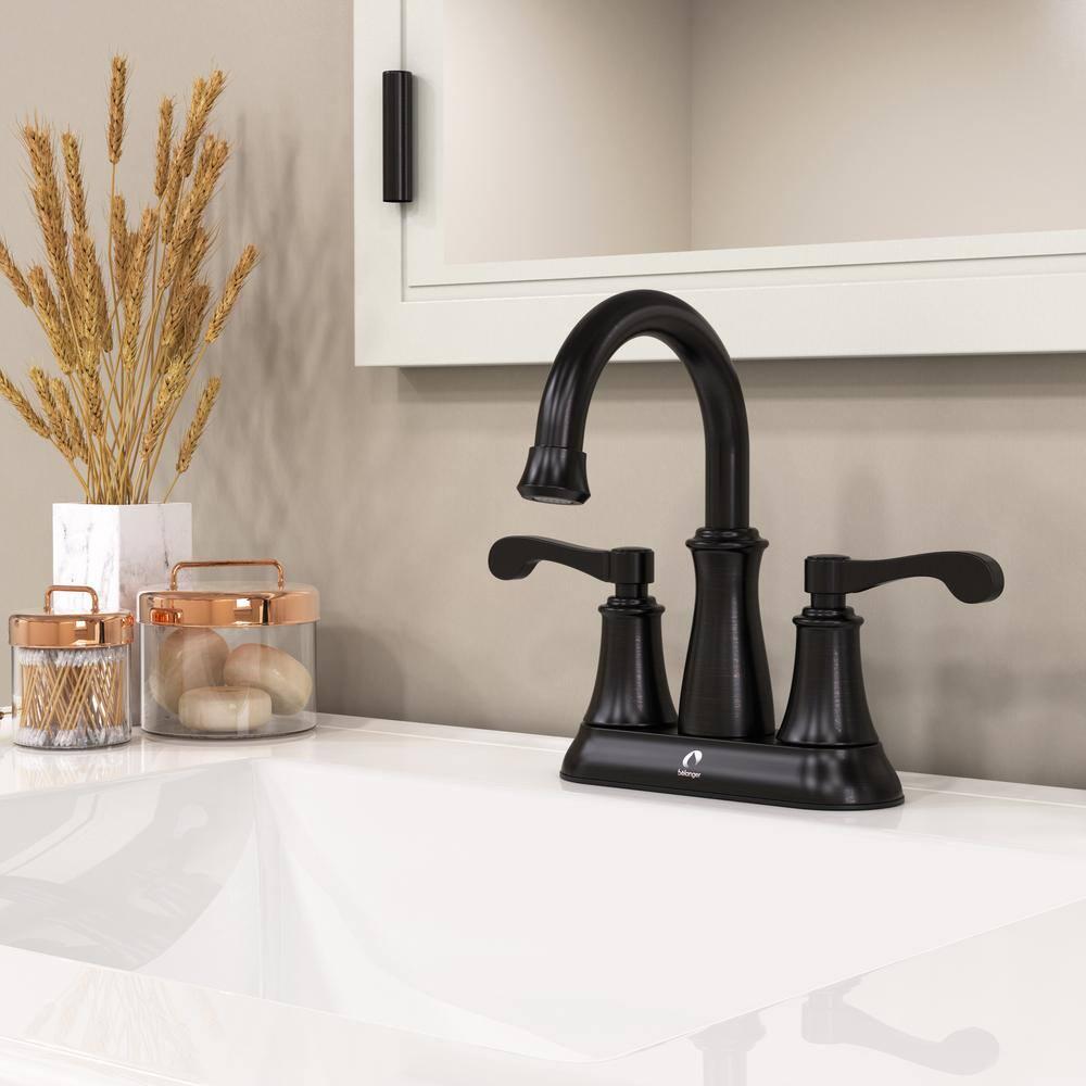 KEENEY Belanger RUS74WORB 4 in Centerset 2Handle Bathroom Faucet with PopUp Assembly in Oil Rubbed Bronze