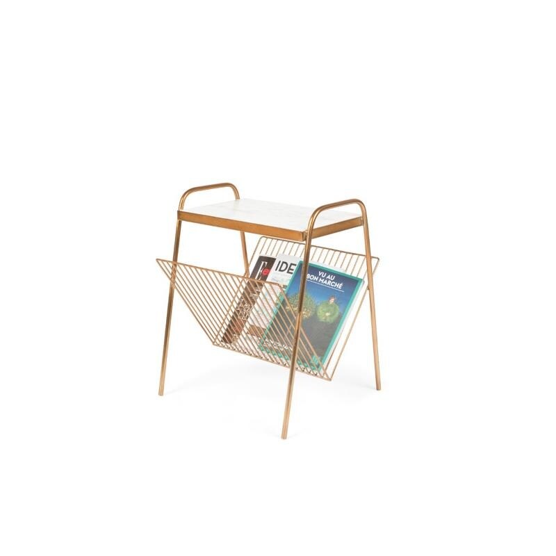 Bold Monkey Keep It Tidy Marble Magazine Holder Side Table