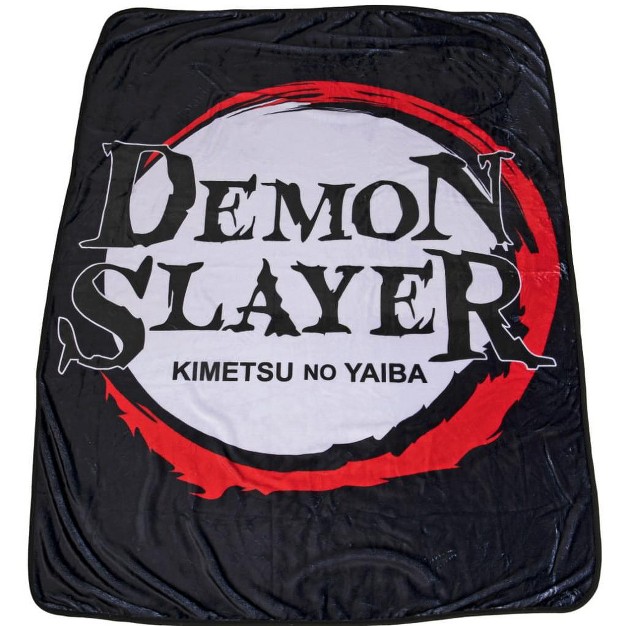 Surreal Entertainment Demon Slayer Logo Lightweight Fleece Throw Blanket 45 X 60 Inches