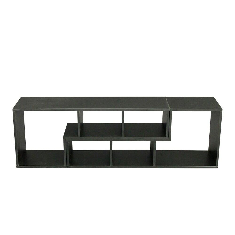 Double L Shaped TV Stand Entertainment Center Display Shelf