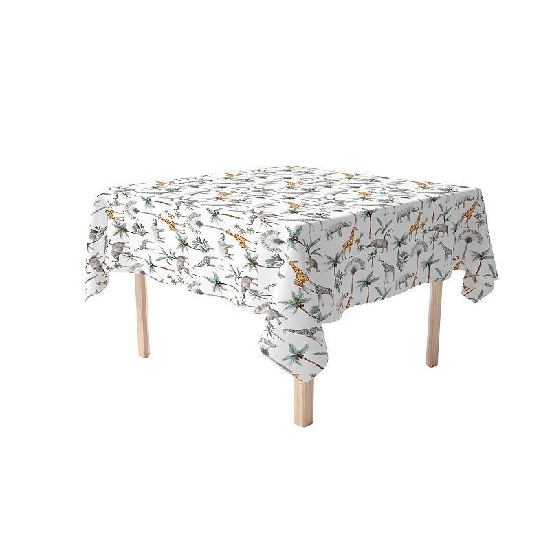 Square Tablecloth， 100% Polyester， 70x70， Tropical Jungle