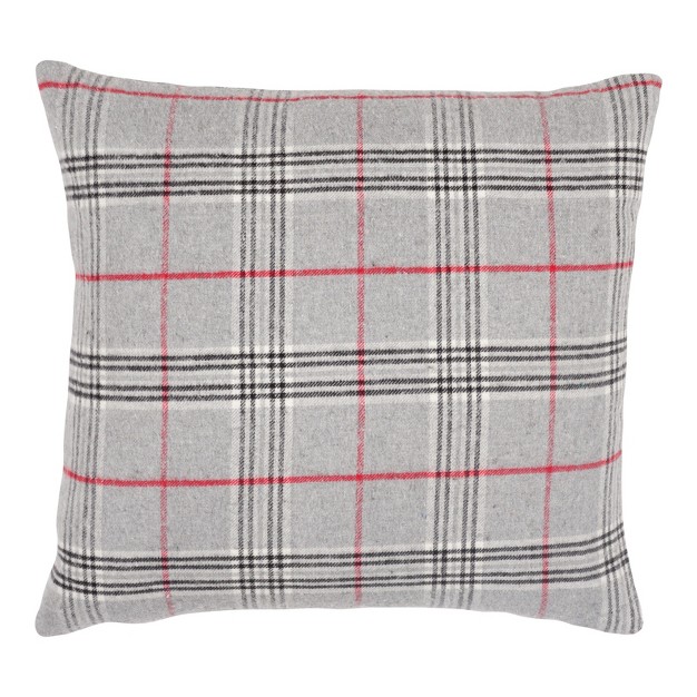 Kaf Home Plaid Feather Filled Throw Pillow