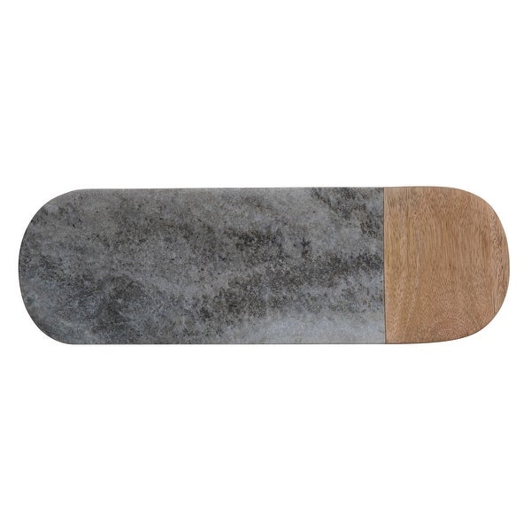 2-Tone Marble and Wood Serving Board - 16.0