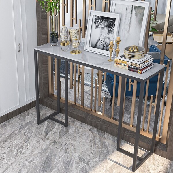 Modern Marble Entryway Console Table - W 39.4