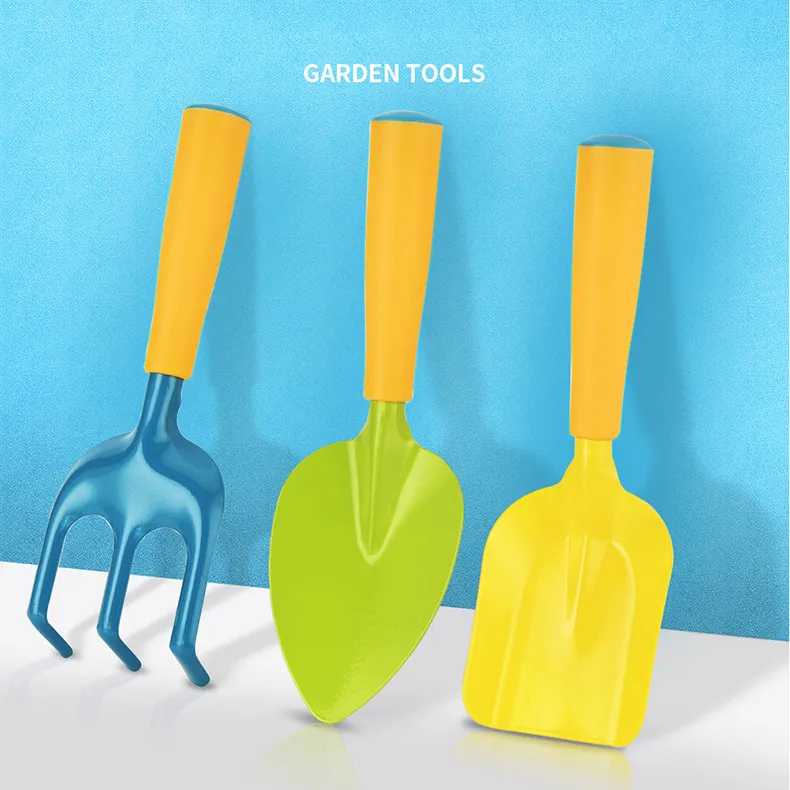 3 Mini Children Garden Tools Small Plastic Handle Kids Gardening Hand Tools Set Kits