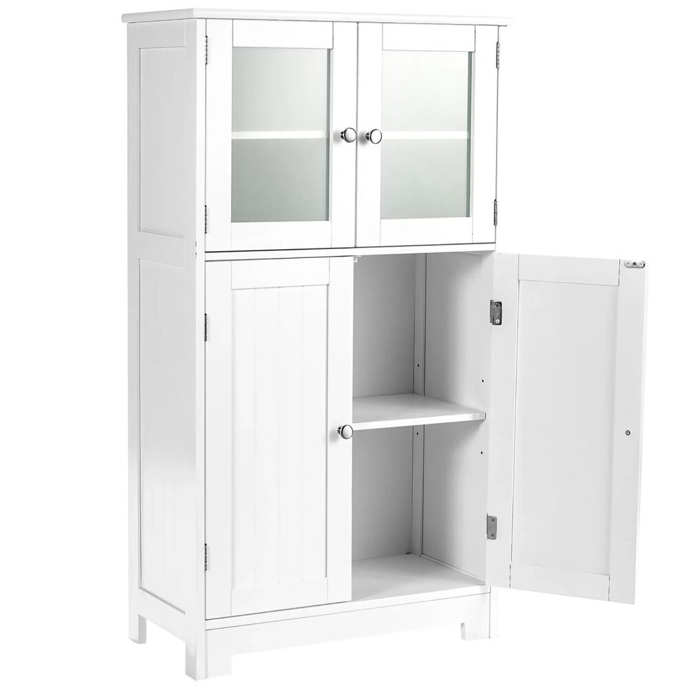 White Floor Storage Cabinet Kitchen Cupboard