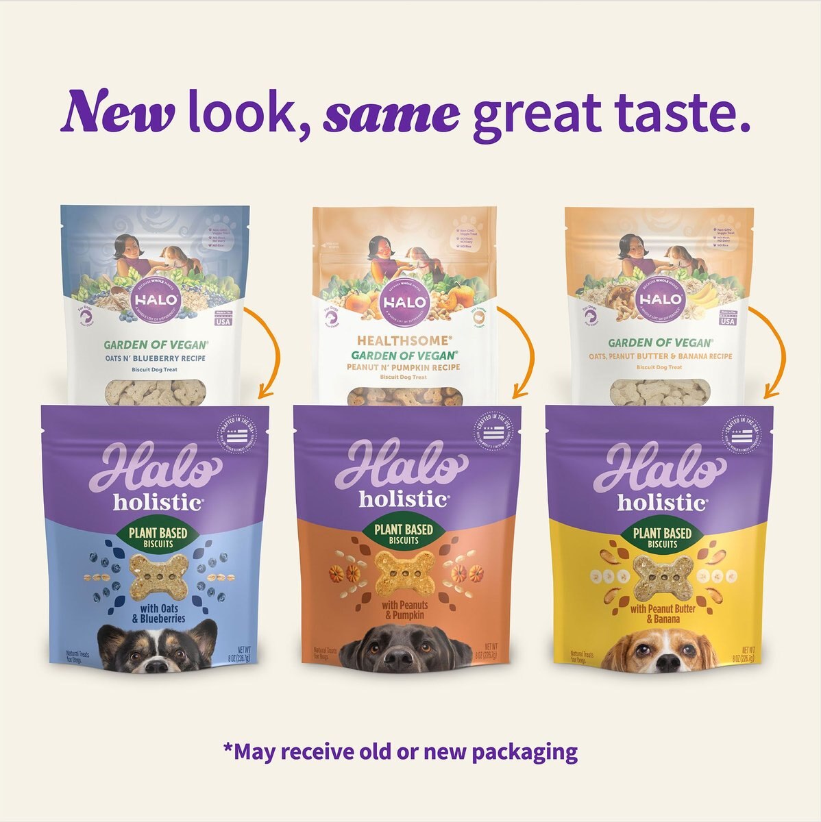 Halo Plant-Based Variety Pack Dog Treats， 3 count