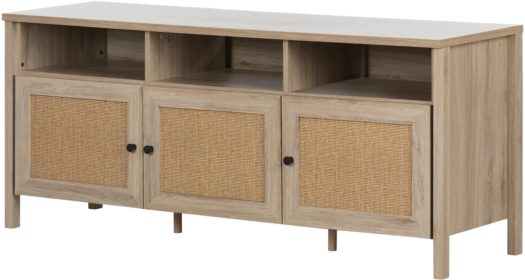 Balka Oak and Faux Rattan TV Stand - South Shore