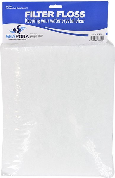 Underwater Treasures Seapora Filter Floss Pad， 10 x 12-in