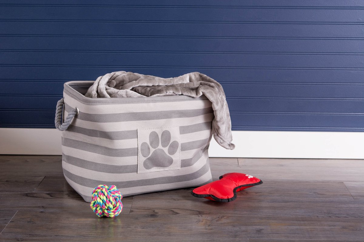 Bone Dry Striped Rectangle Dog Storage Bin